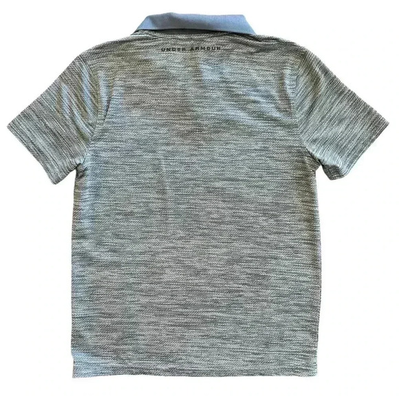 Under Armour UA Polo Shirt Youth Boys Size Large Gray Stretch - Picture 4 of 6
